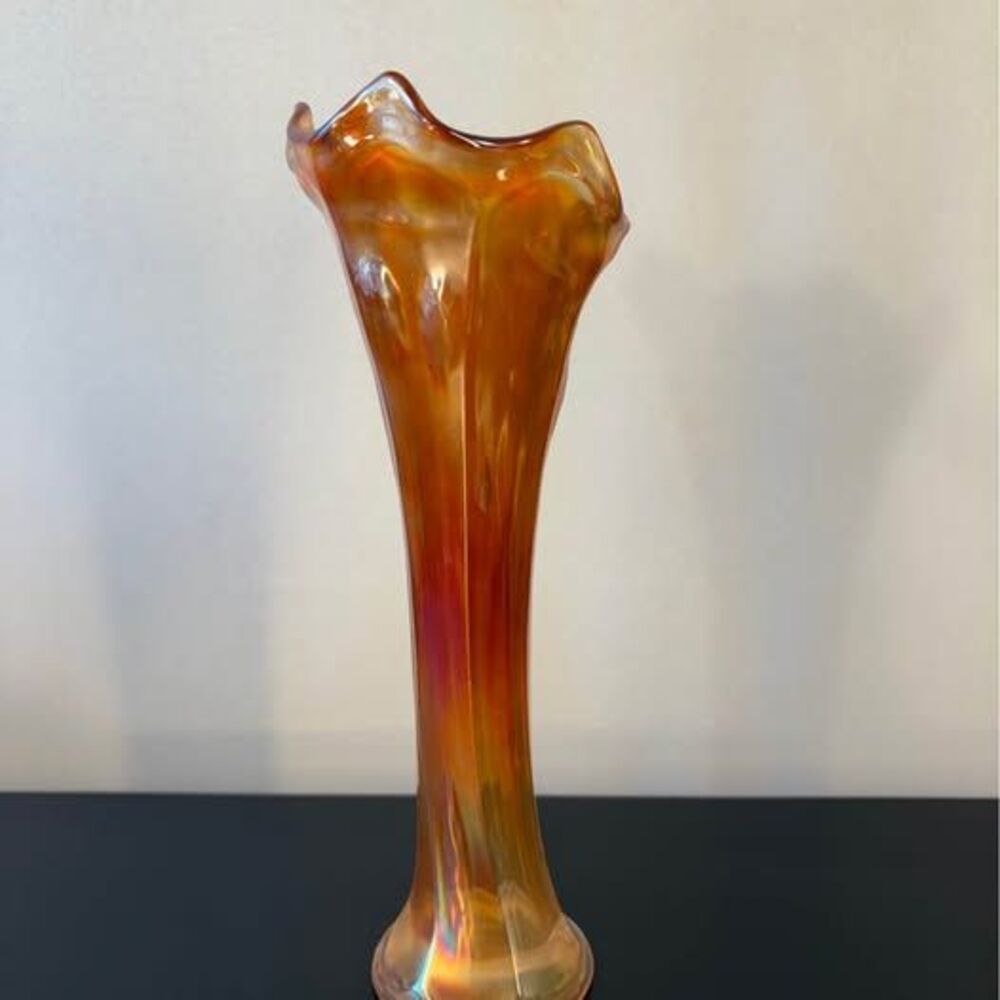 Antique Imperial Marigold Carnival Glass Vase